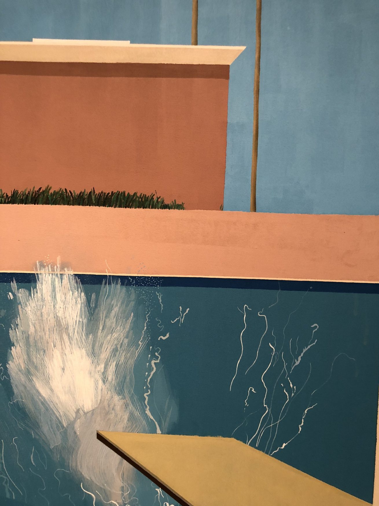 Detail of the work Bigger Splash, Painting after Performance, by David Hockney. Photo: Jorge Grimberg