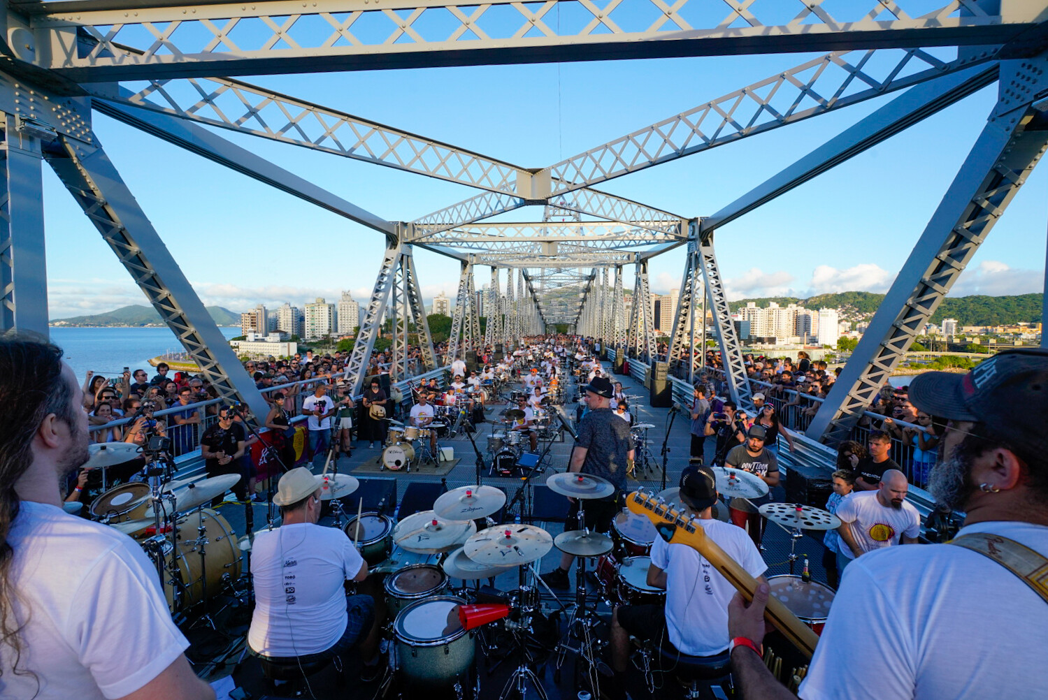 O evento de reinauguração da ponte contou com a população de Floripa em peso (Foto: Ricardo Wolffenbuttel/ Secom/Governo Santa Catarina)
