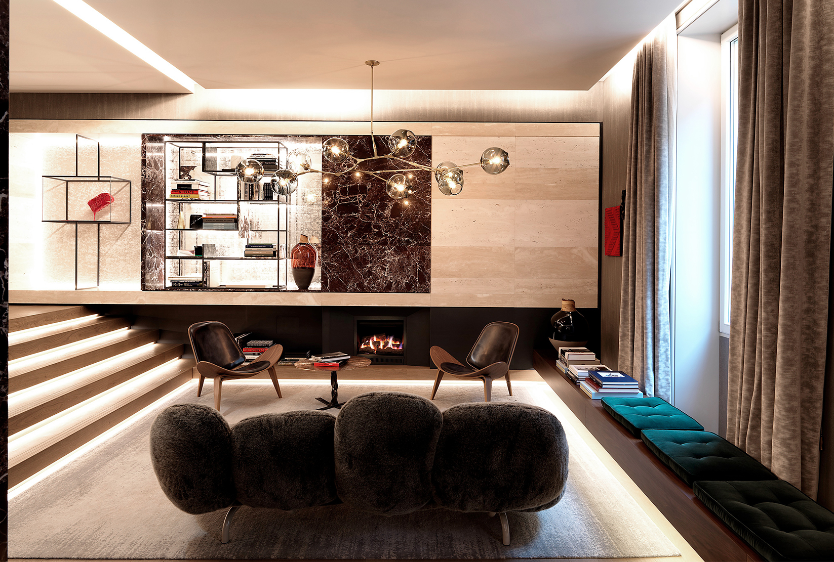 Lounge do Hotel (Foto cortesia: Marco Costanzi e Fendi Private Suites)
