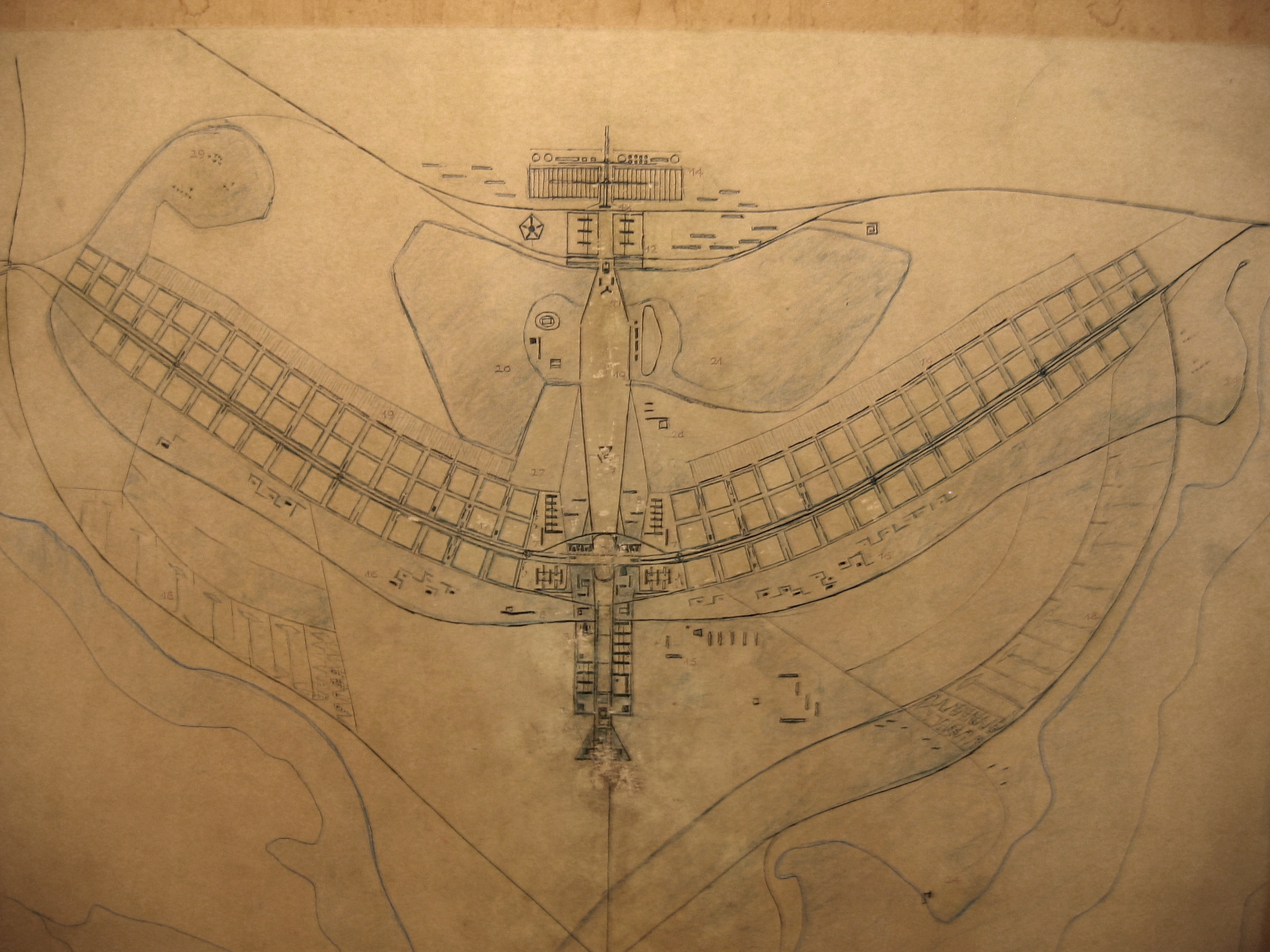 Plano piloto de Brasília desenhado por Lúcio Costa (Foto: Uri R)