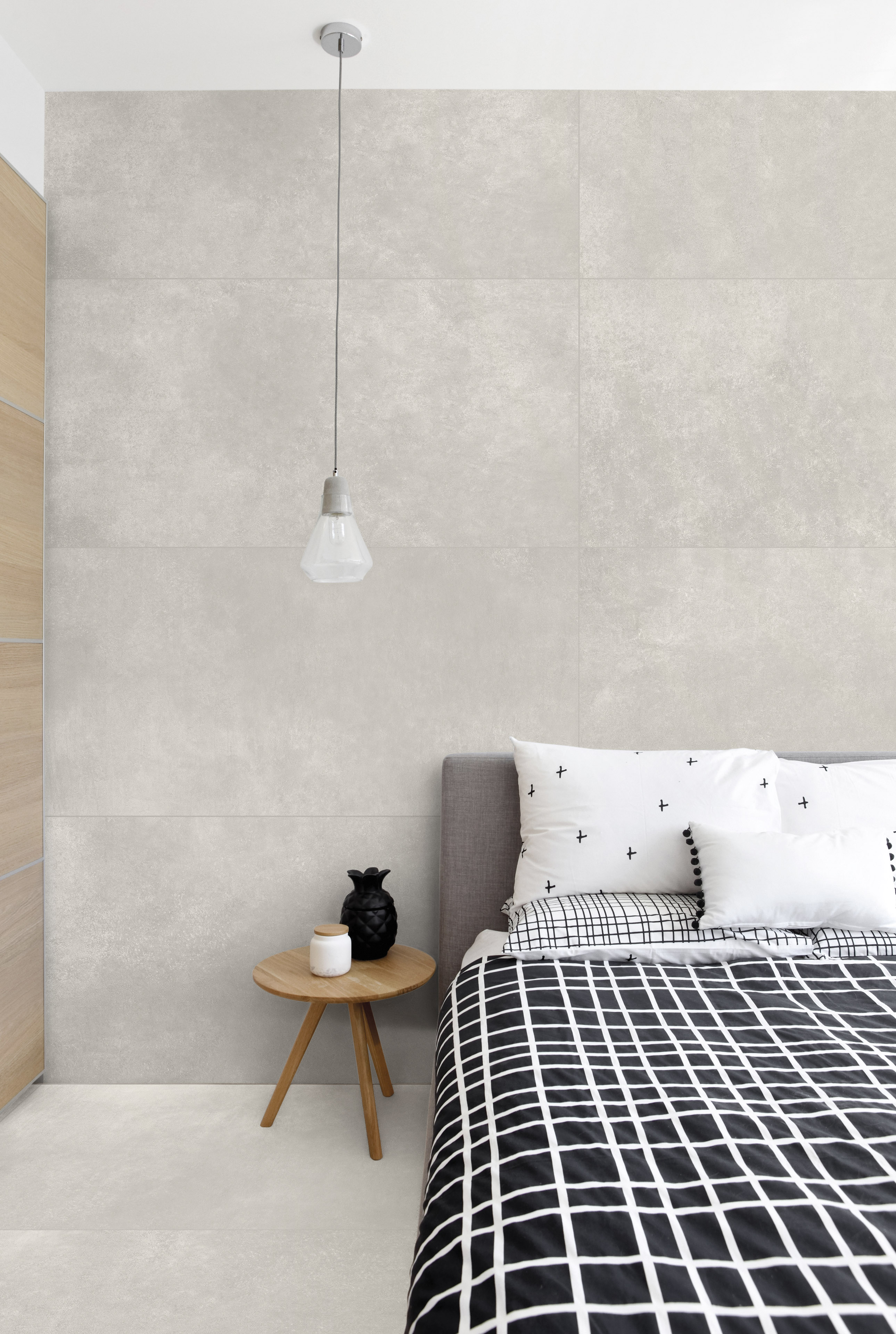 Simples, funcional e elegante, o quarto minimalista tem apenas o suficiente para se viver com conforto (Projeto: Portobello S.A.)