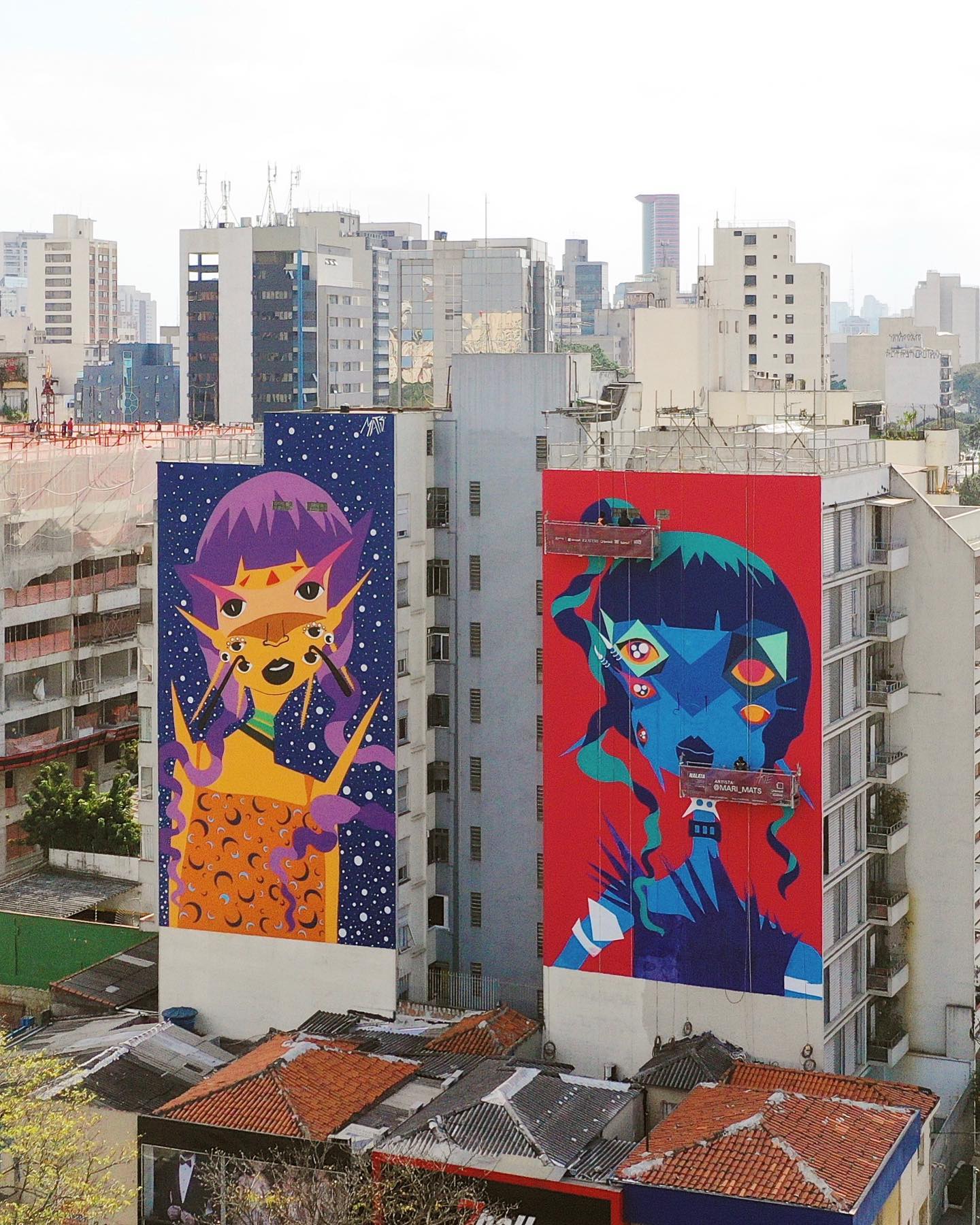 Novo grafite no Largo da Batata, da artista Mariana Mats, relizado no Festival NaLata (Foto: divulgação / Festival NaLata)