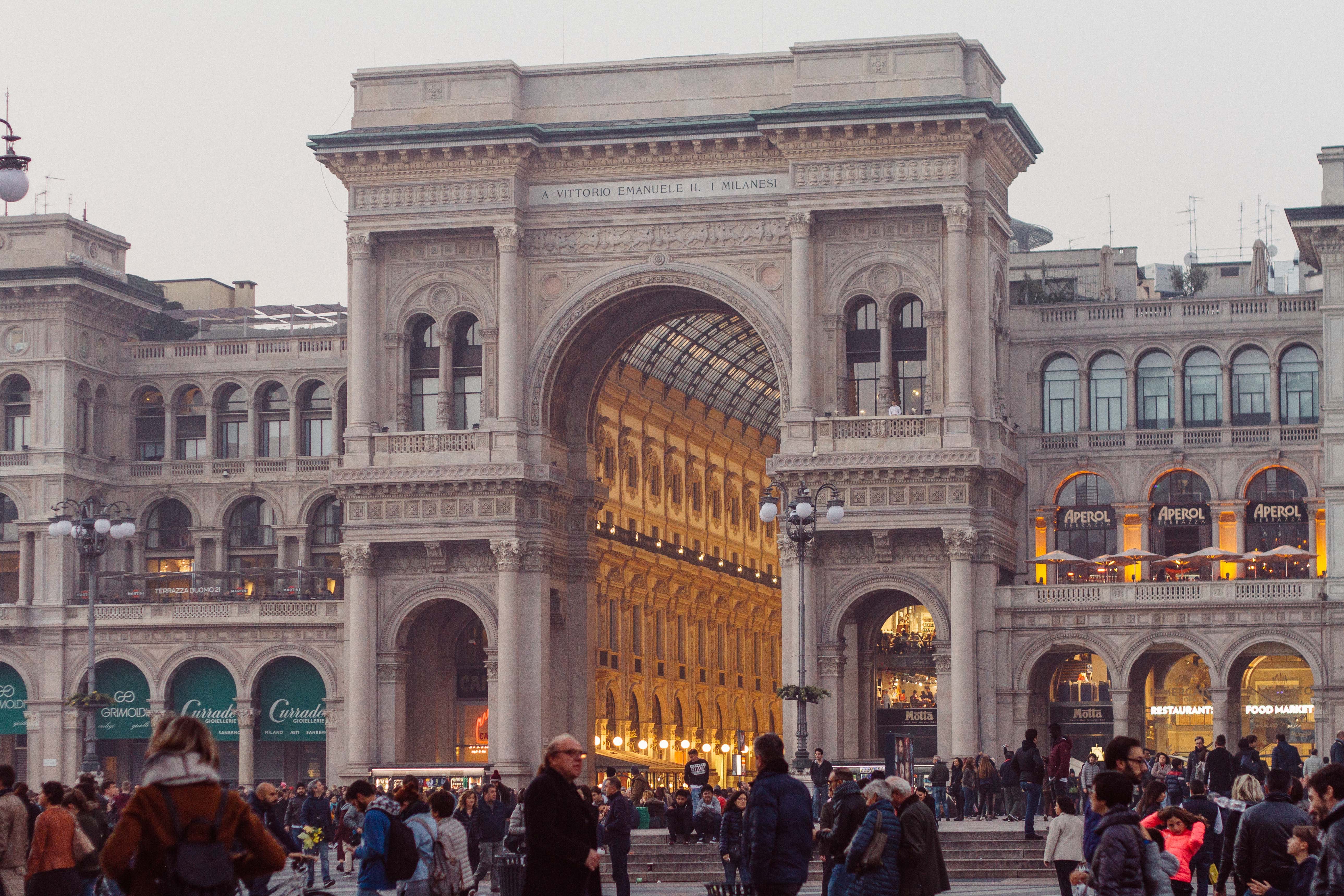 Fachada da Galleria Vitório Emanuele II, um dos principais pontos turísticos de Milão (Foto: Riccardo Bresciani)