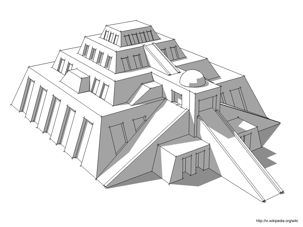 Construções mais comuns da região mesopotâmica, os Zigurates 