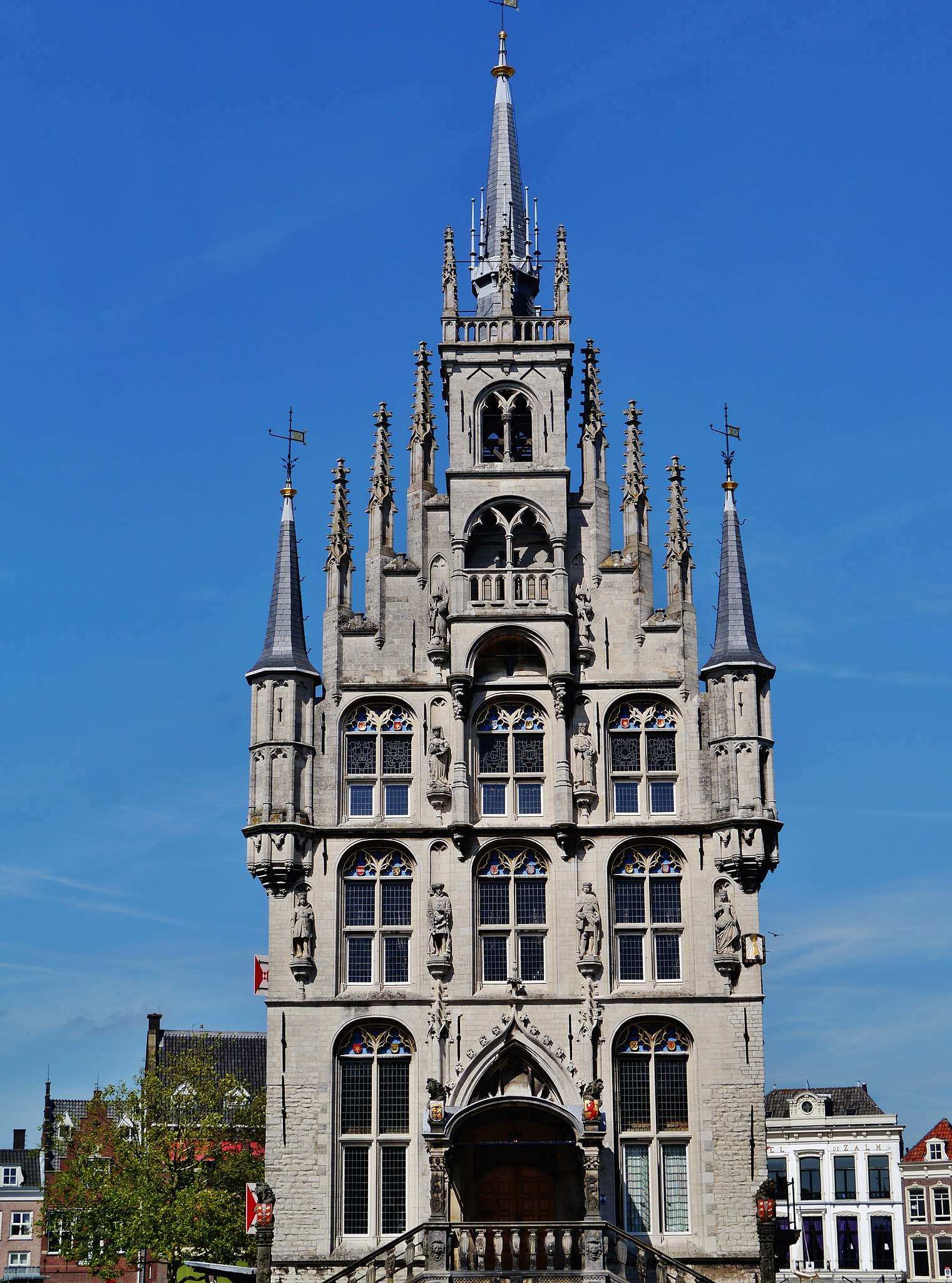 A Town Hall de Gouda, construída em 1450 no estilo gótico 