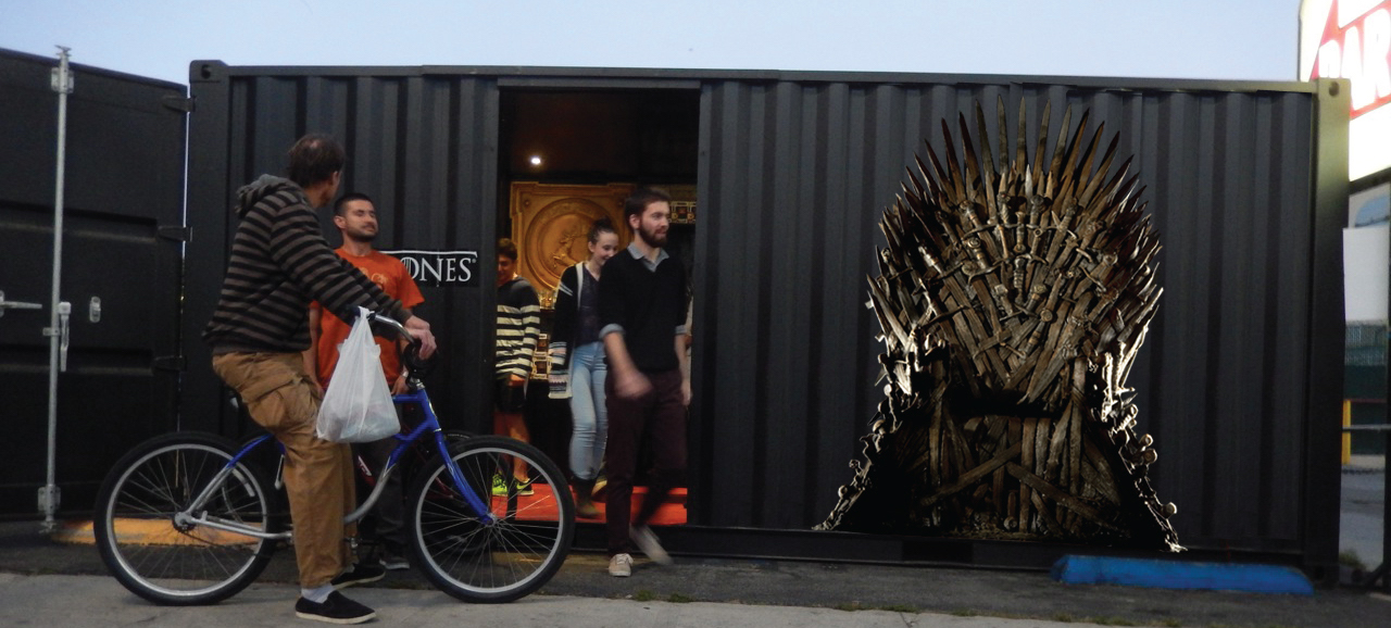 Pop Up container da série Game of Thrones, da HBO, em Los Angeles