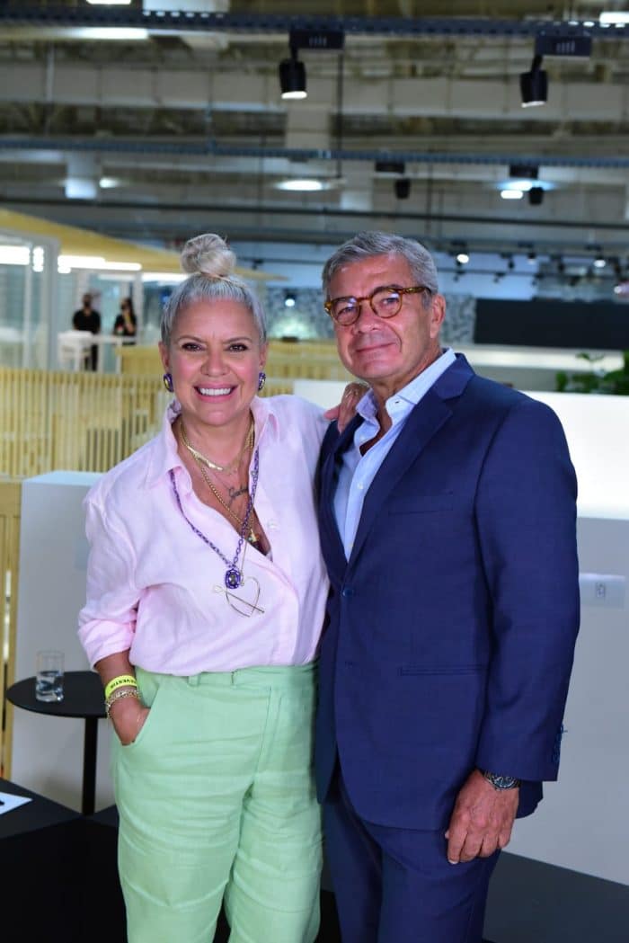 Astrid Fontenelle, apresentadora, e Mauro do Valle Pereira, presidente da Portobello 