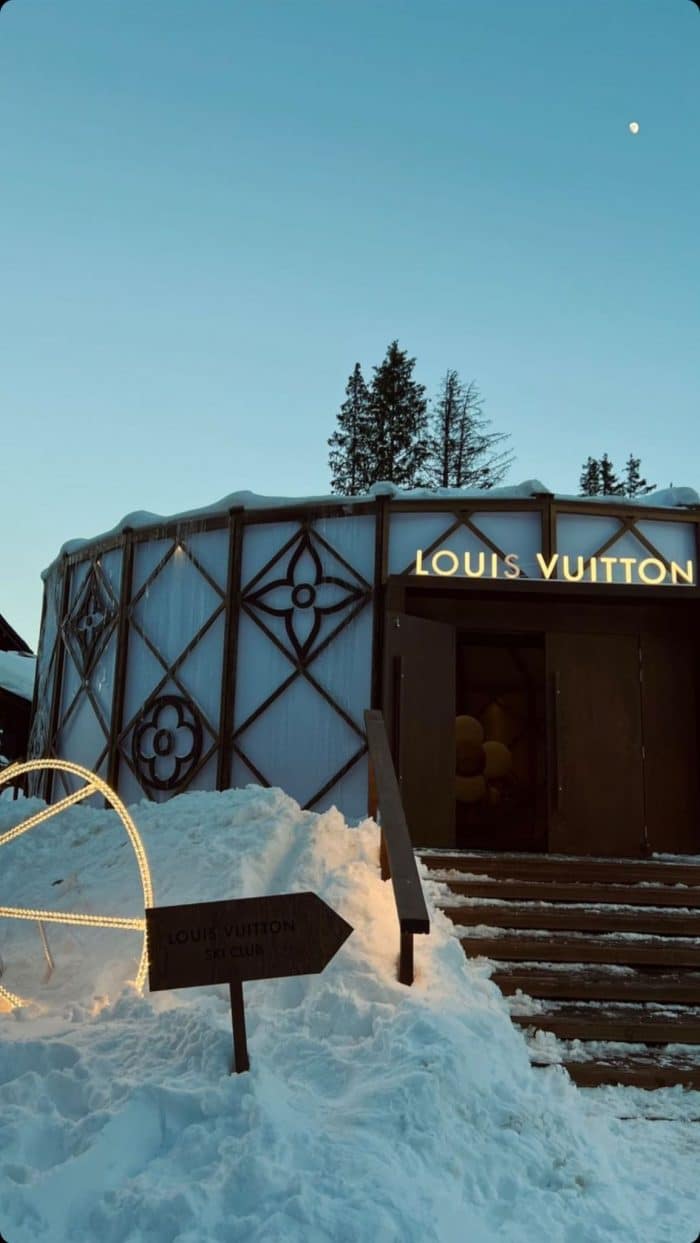 Pop-up store da grife Louis Vuitton nas montanhas de Courchevel
