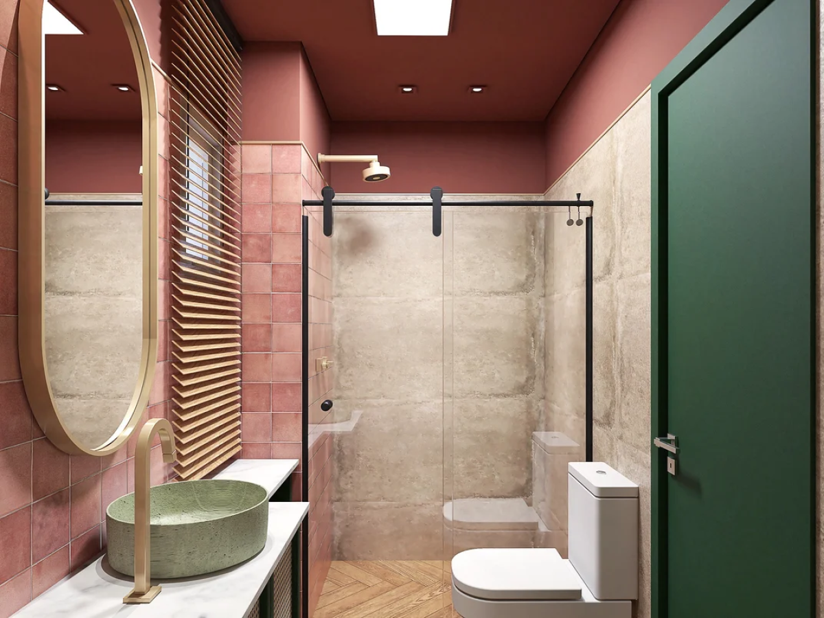 25 projetos de banheiros escuros para se inspirar - Revestindo a Casa