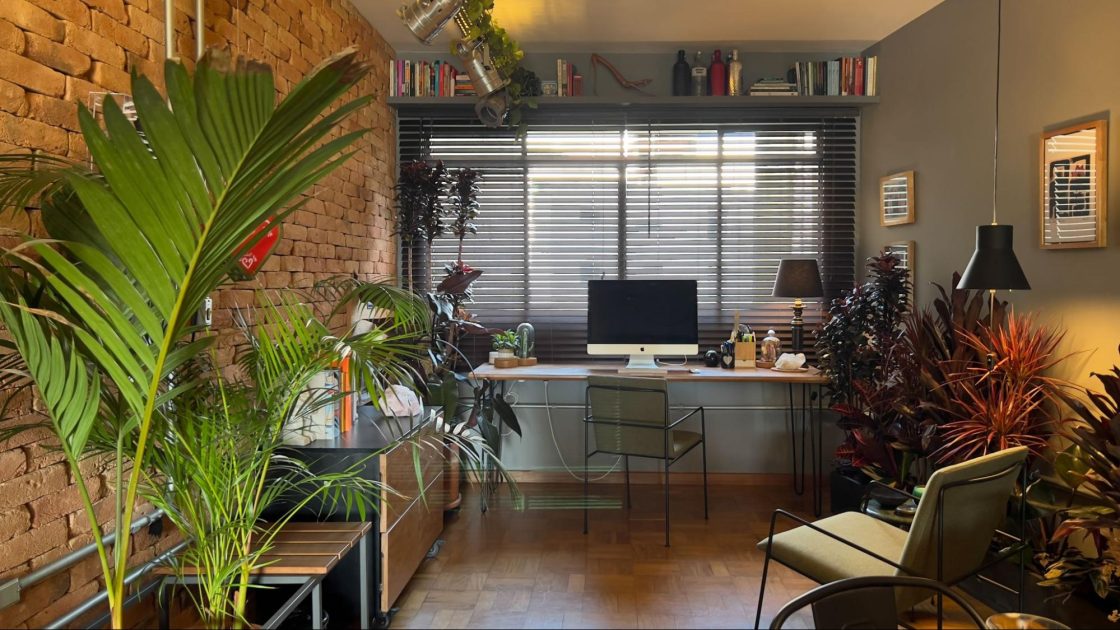 home office com plantas