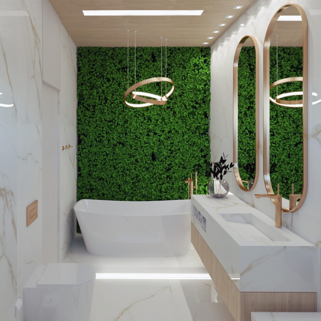 parede verde no banheiro