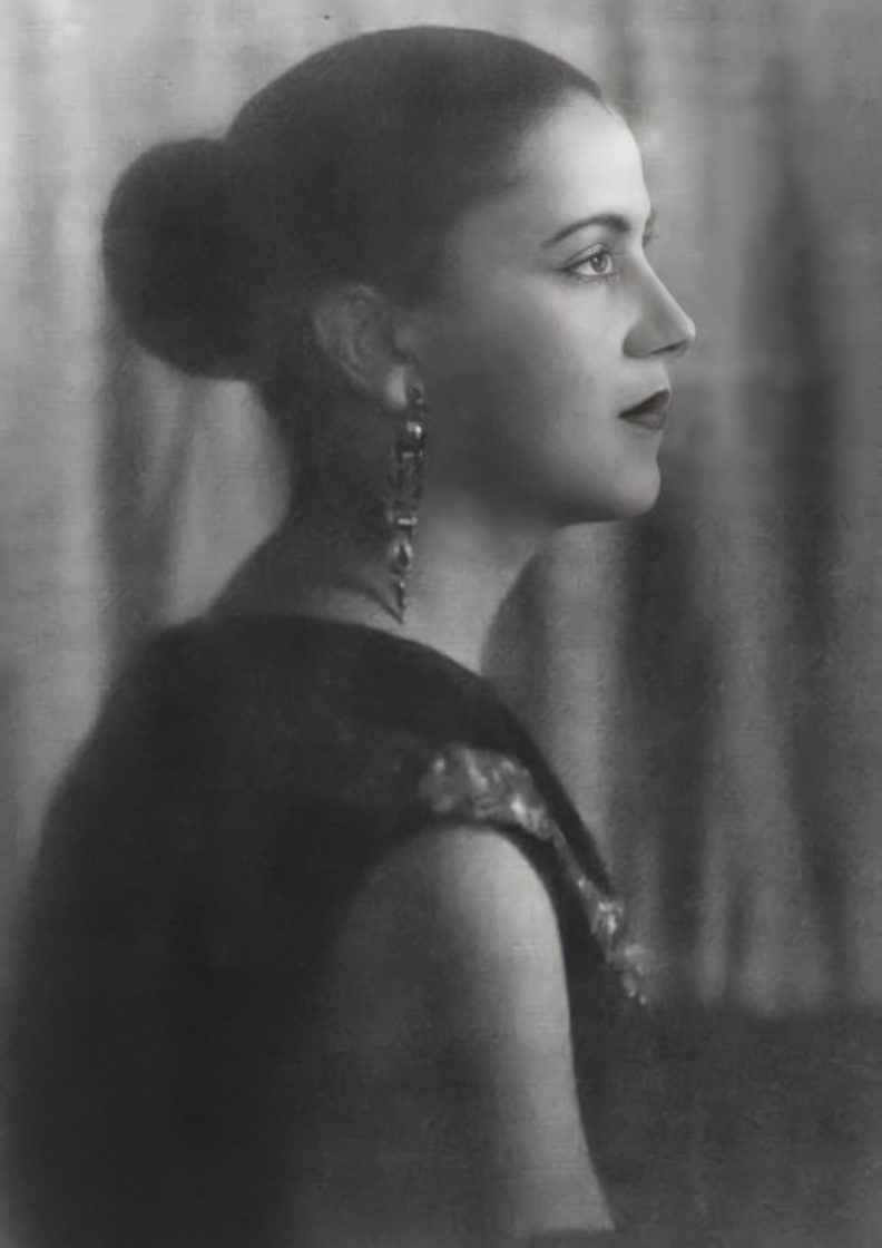 Retrato em perfil da pintora Tarsila do Amaral, figura central do modernismo no Brasil