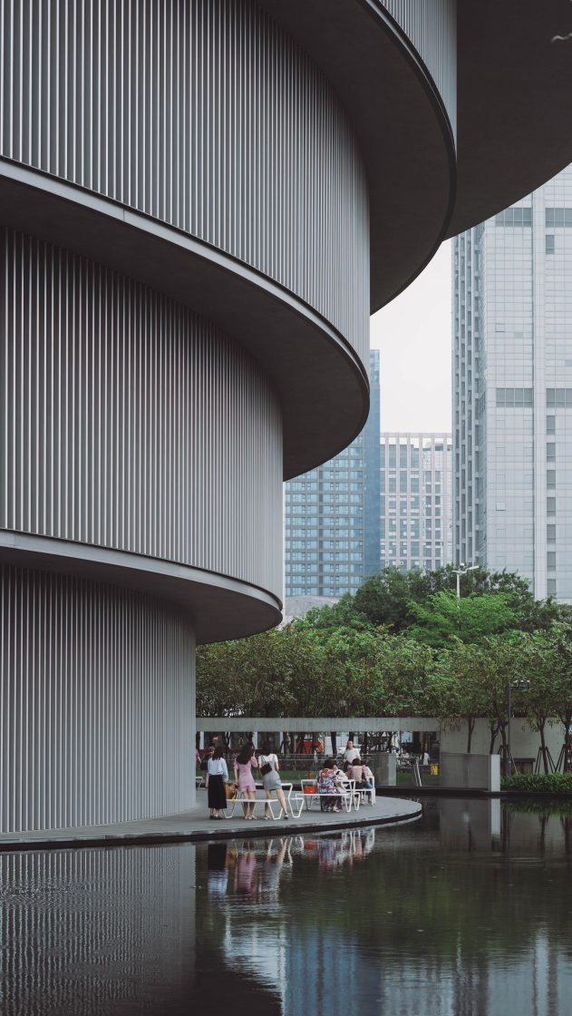 Detalhe do HEM (He Art Museum), na China, obra de Tadao Ando marcada pelos discos de concreto empilhados