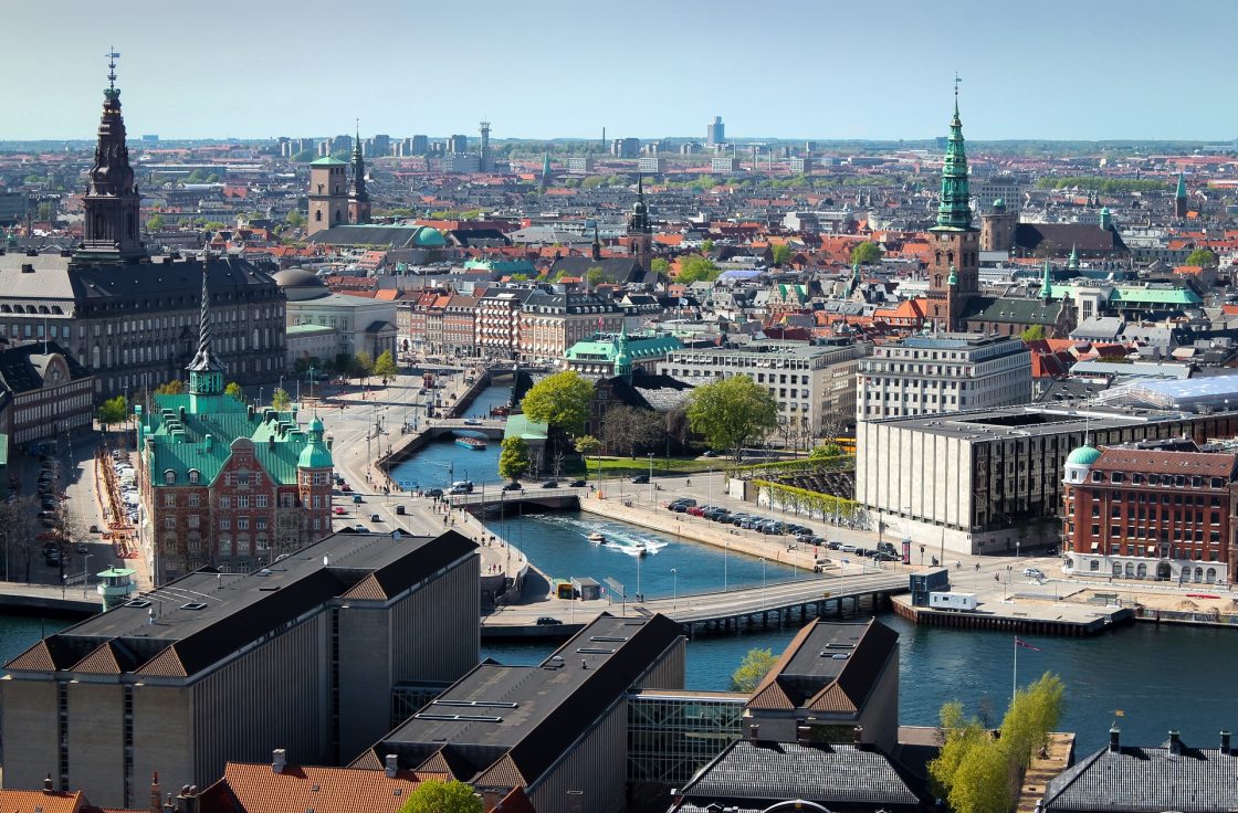 Foto panorâmica de Copenhague