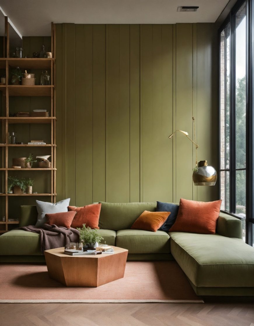 Quanto ao mobiliário, você consideraria um sofá verde? Imagens geradas por inteligência artificial por Marcelo Minuscoli 