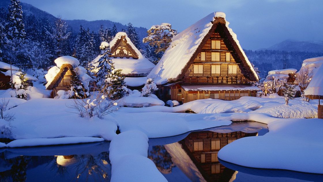 Vilarejo de Shirakawago no inverno