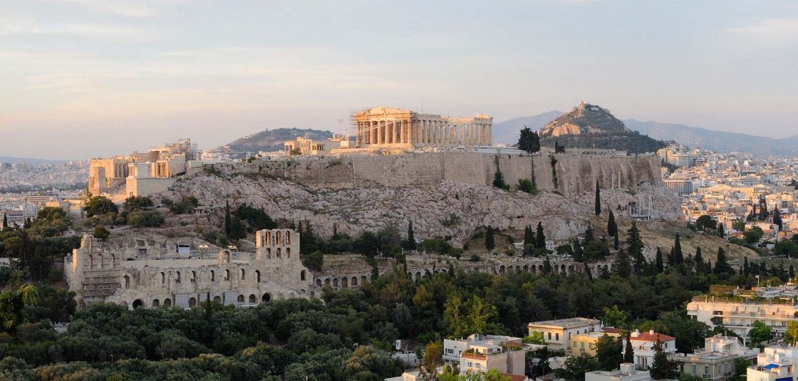 Vista da Acrópole de Atenas, na Grécia