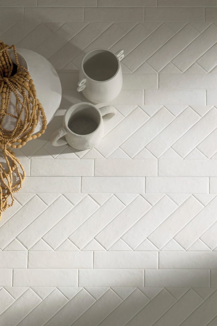 Diferentes paginações com o mesmo revestimento em tijolinho branco