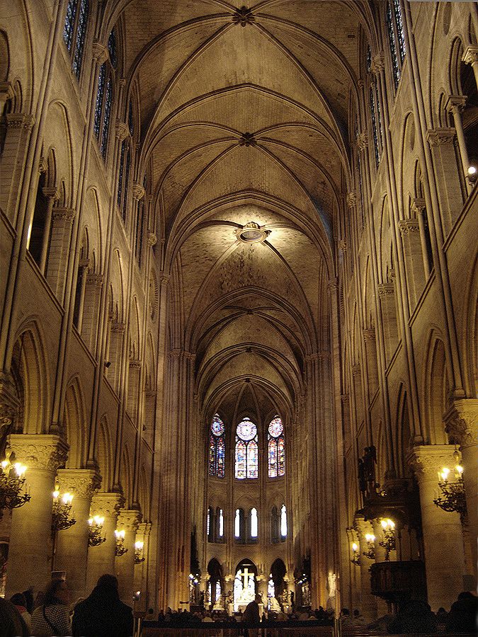 Interior da nave da Catedral de Notre-Dame de Paris