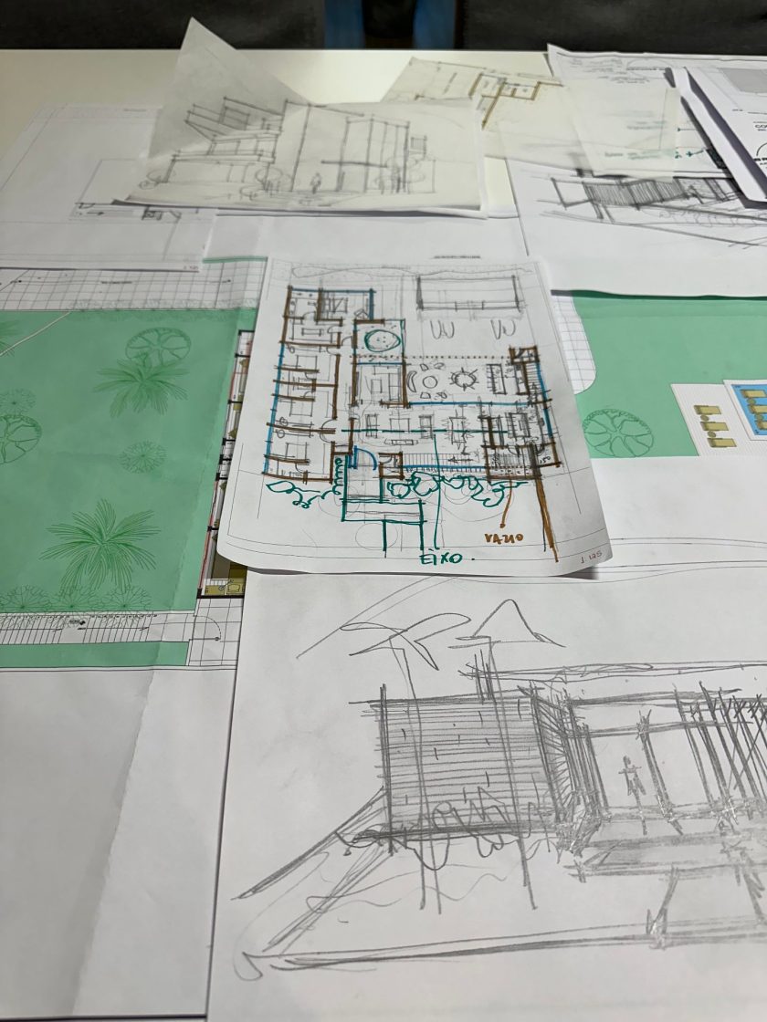 esboço de projetos de arquitetura