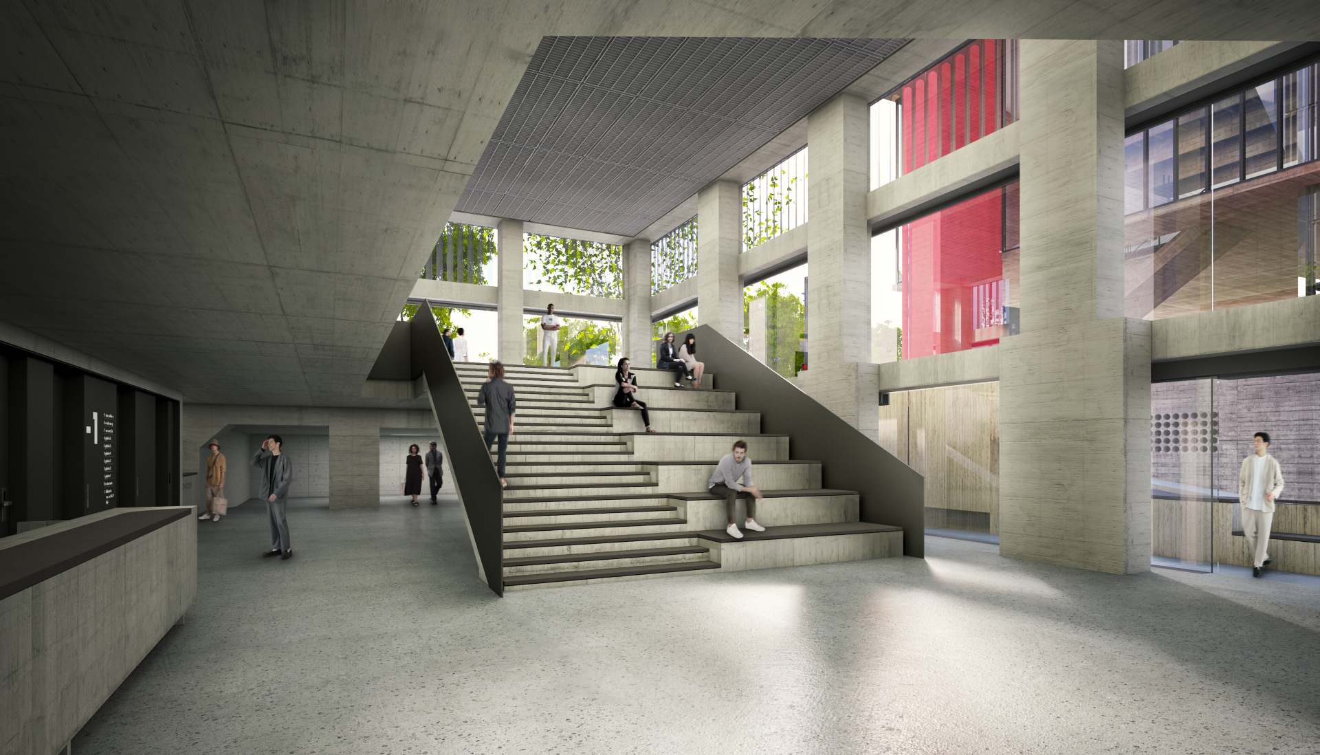 Escadas em projeto do novo prédio do MASP