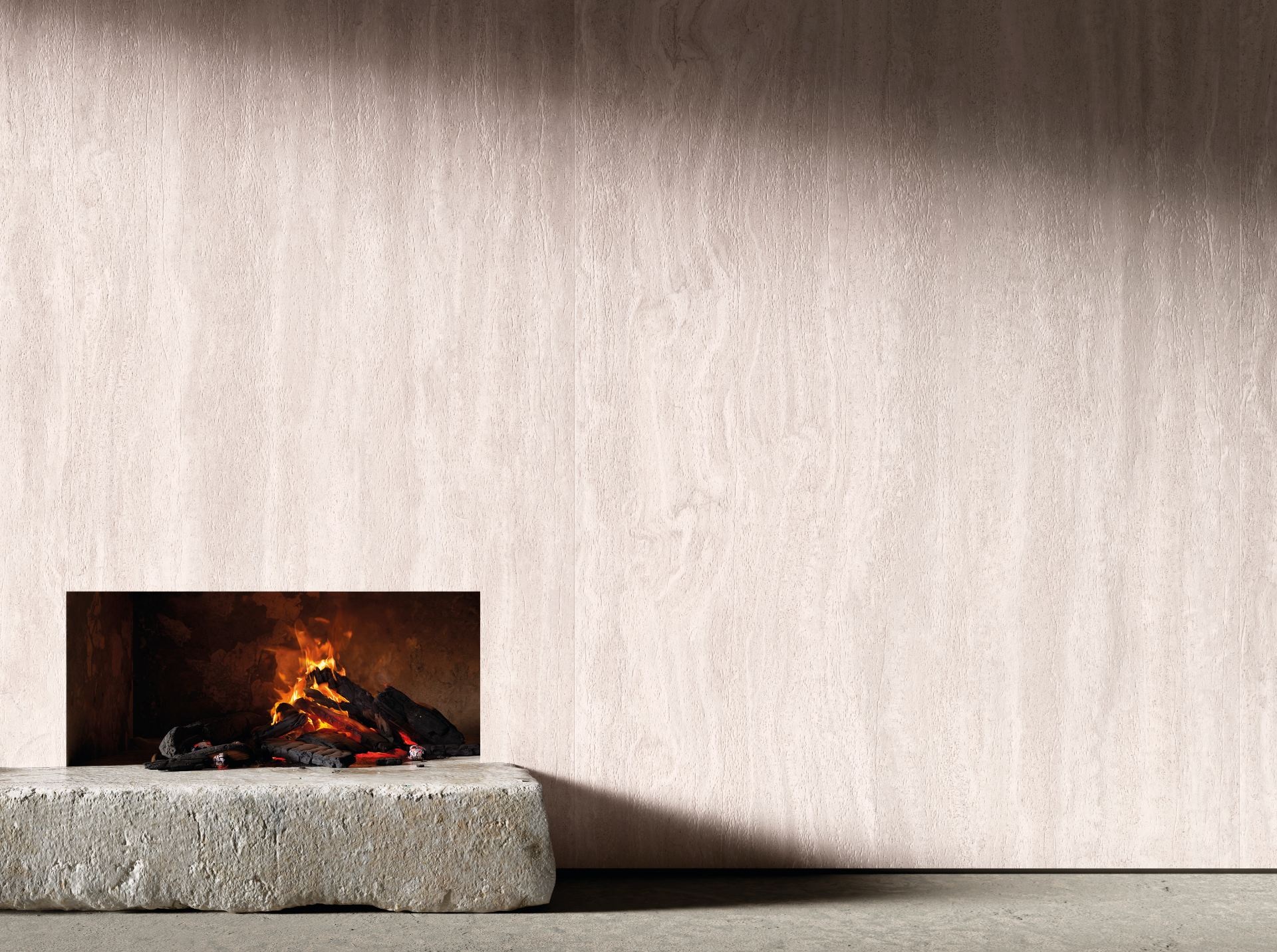 reprodução de travertino em porcelanato