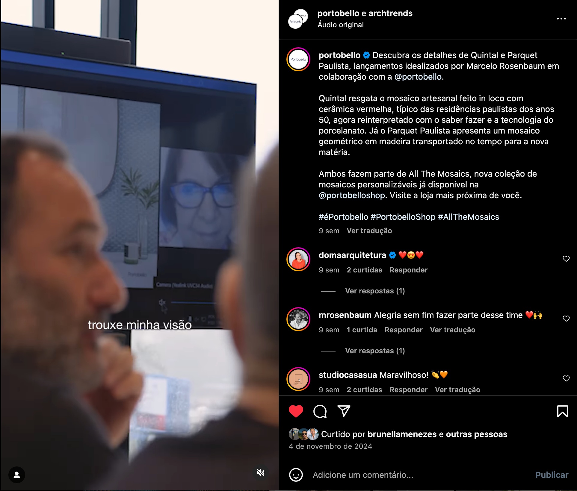 Tela de collab no Instagram