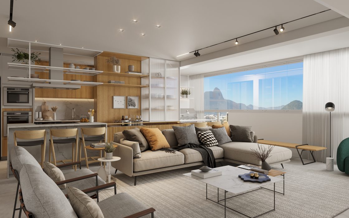 Sala de estar renderizada