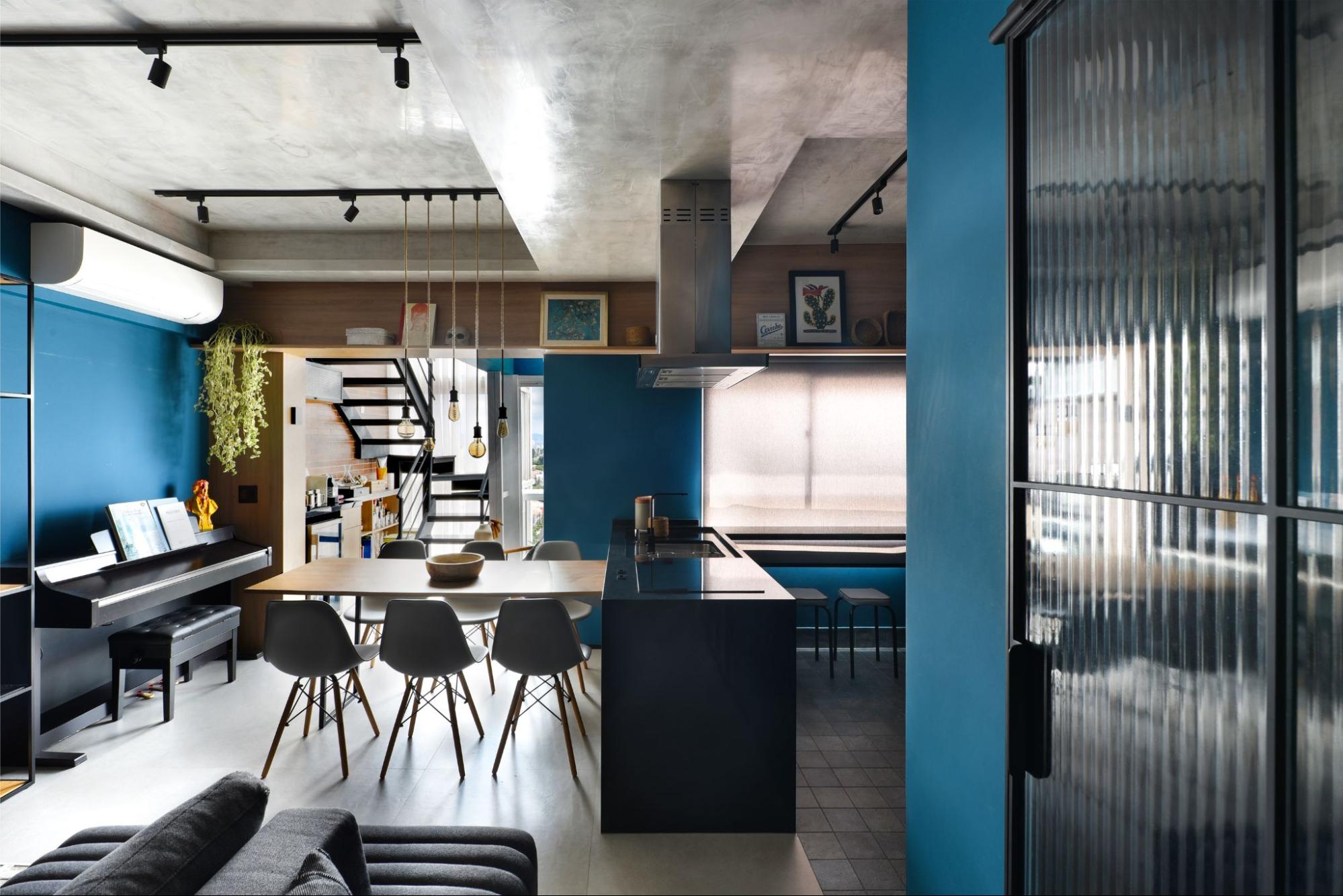 apartamento azul celeste
