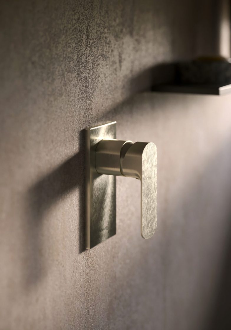 Monocomando de chuveiro Unna, da linha Portobello Kitchen and Bath