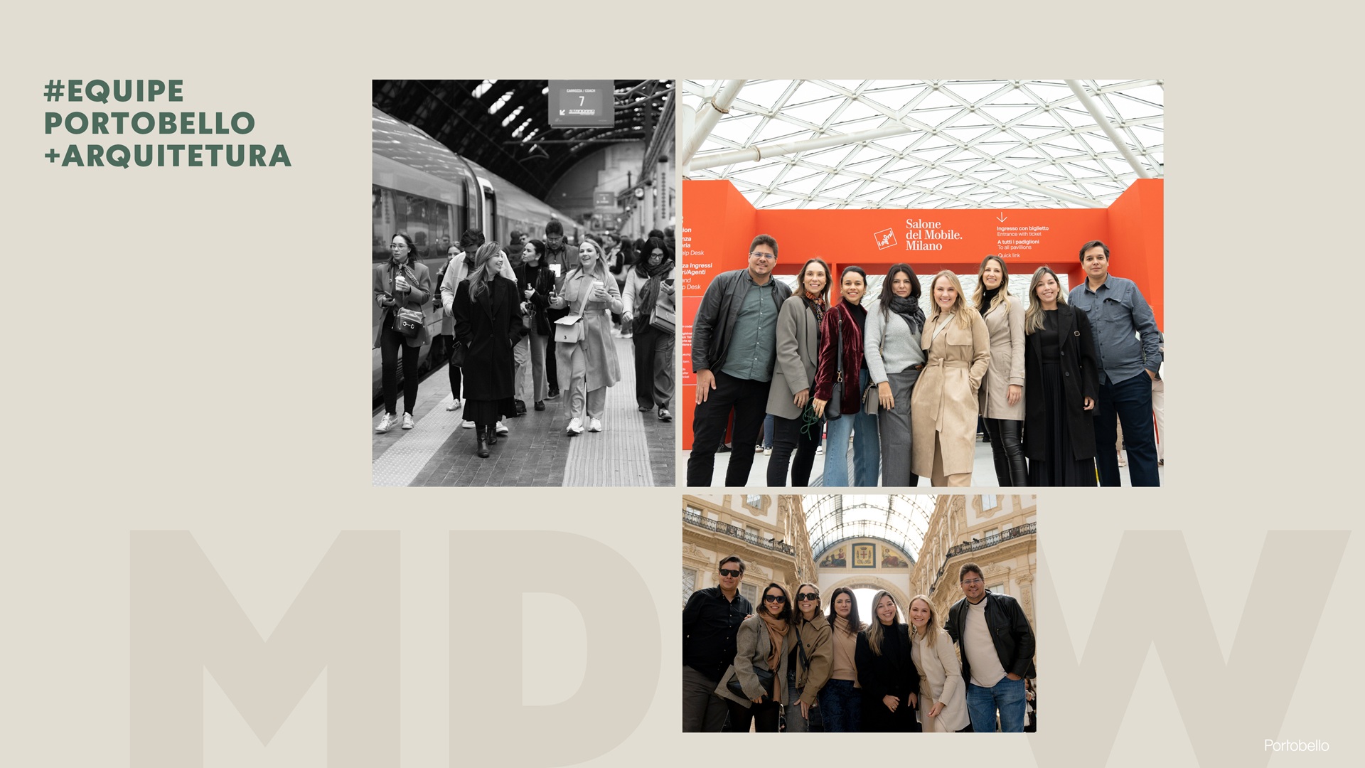 Mosaico com fotos de profissionais durante a Milan Design Week 2025