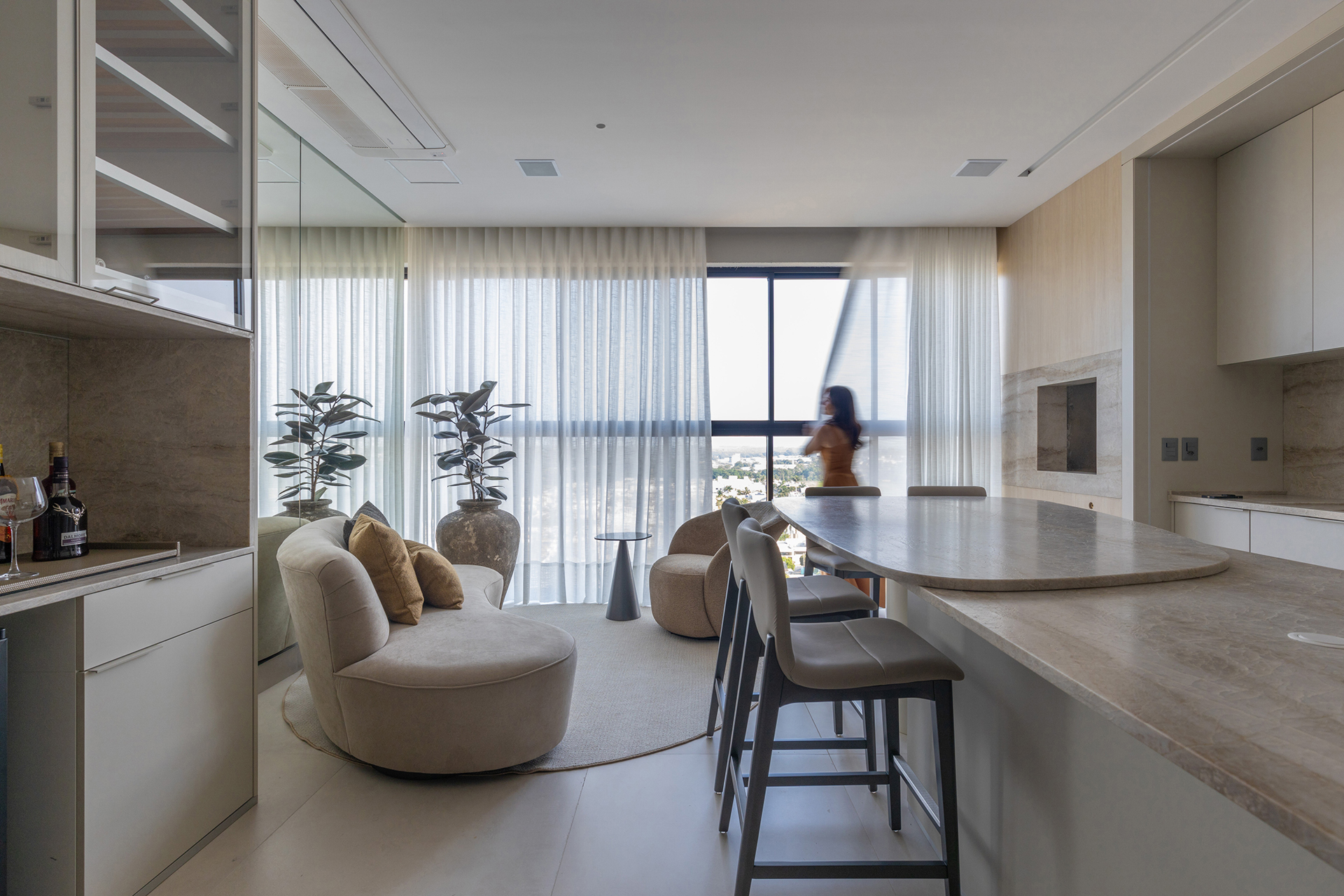 sala e cozinha integrada