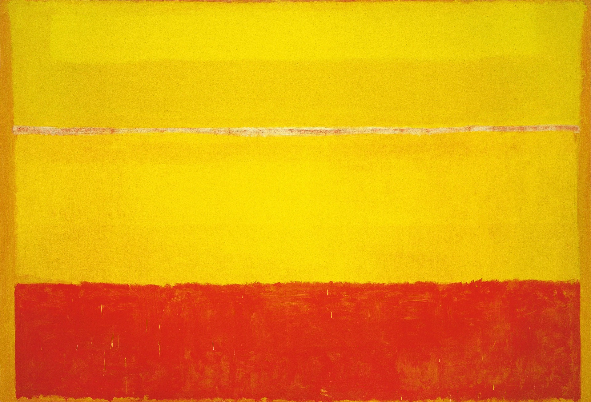 Quadro formado por dois retângulos amarelos na horizontal, um abaixo do outro. Abaixo deles, há também um retângulo vermelho