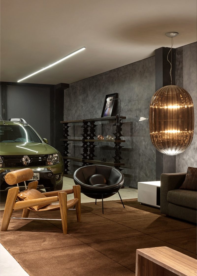 sala na garagem