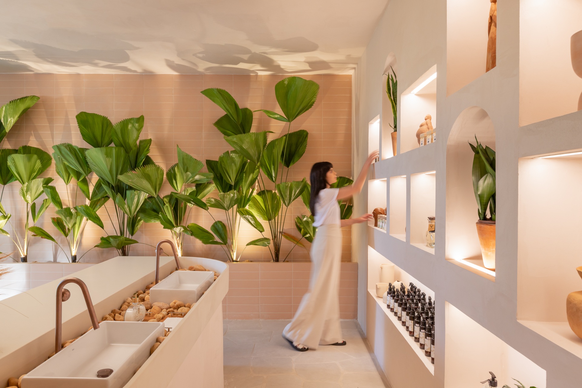 Ambiente de loja com vegetação