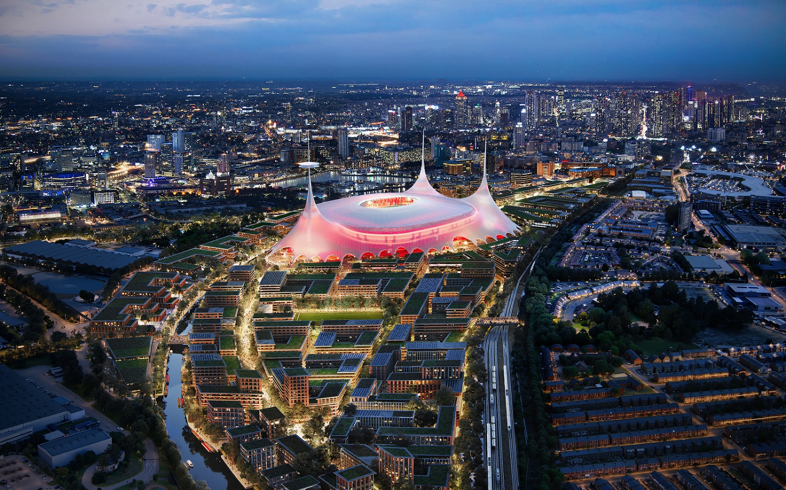 visão aérea do projeto de reforma do old trafford por norman foster