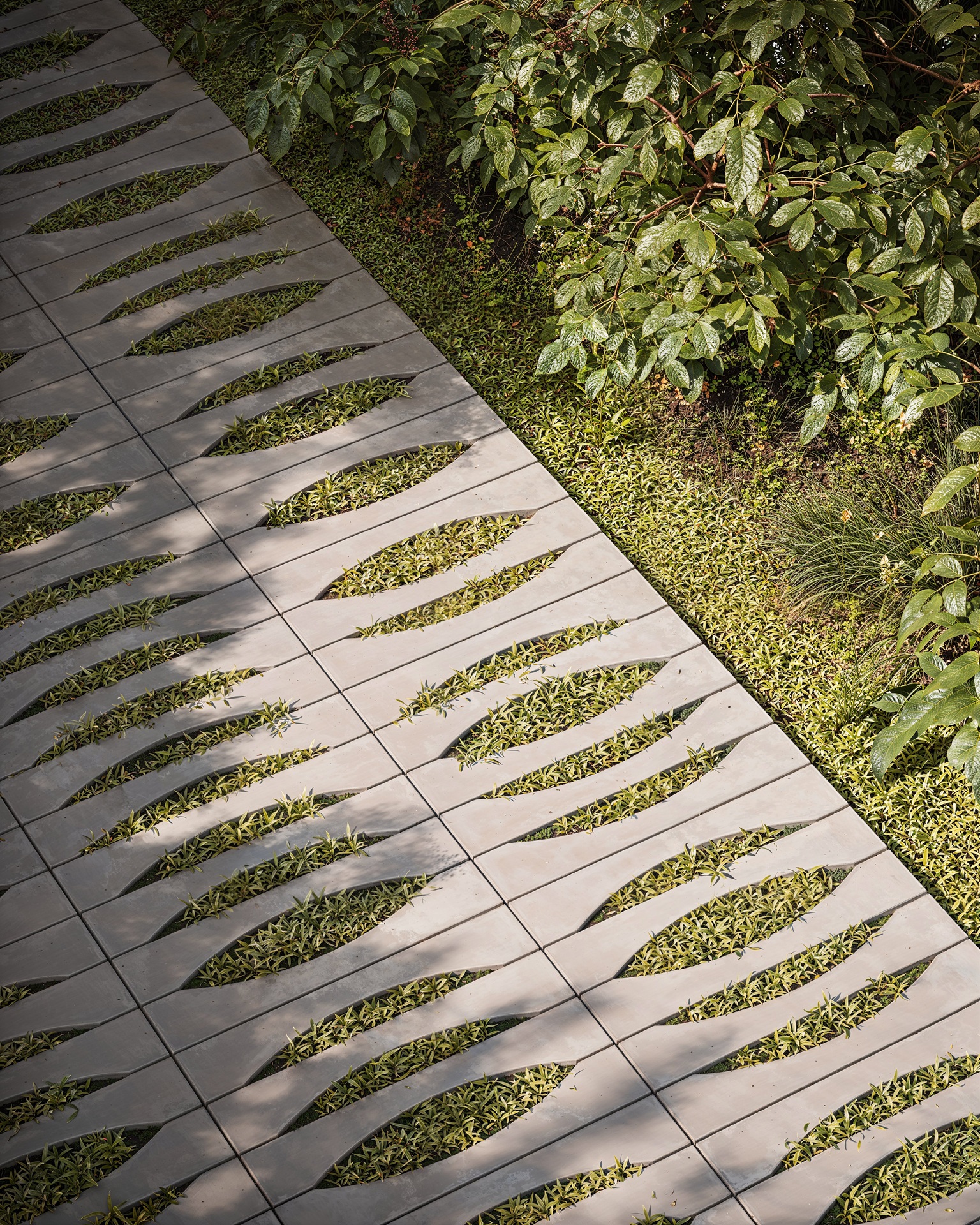 Caminho em jardim com revestimento Trellis da Portobello