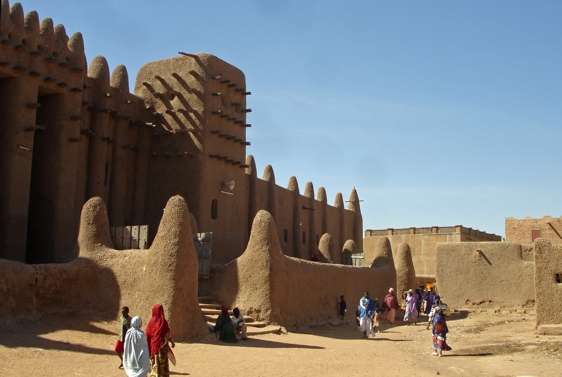 arquitetura africana Vista da Mesquita de Djinguereber, em Timbuktu, Mali