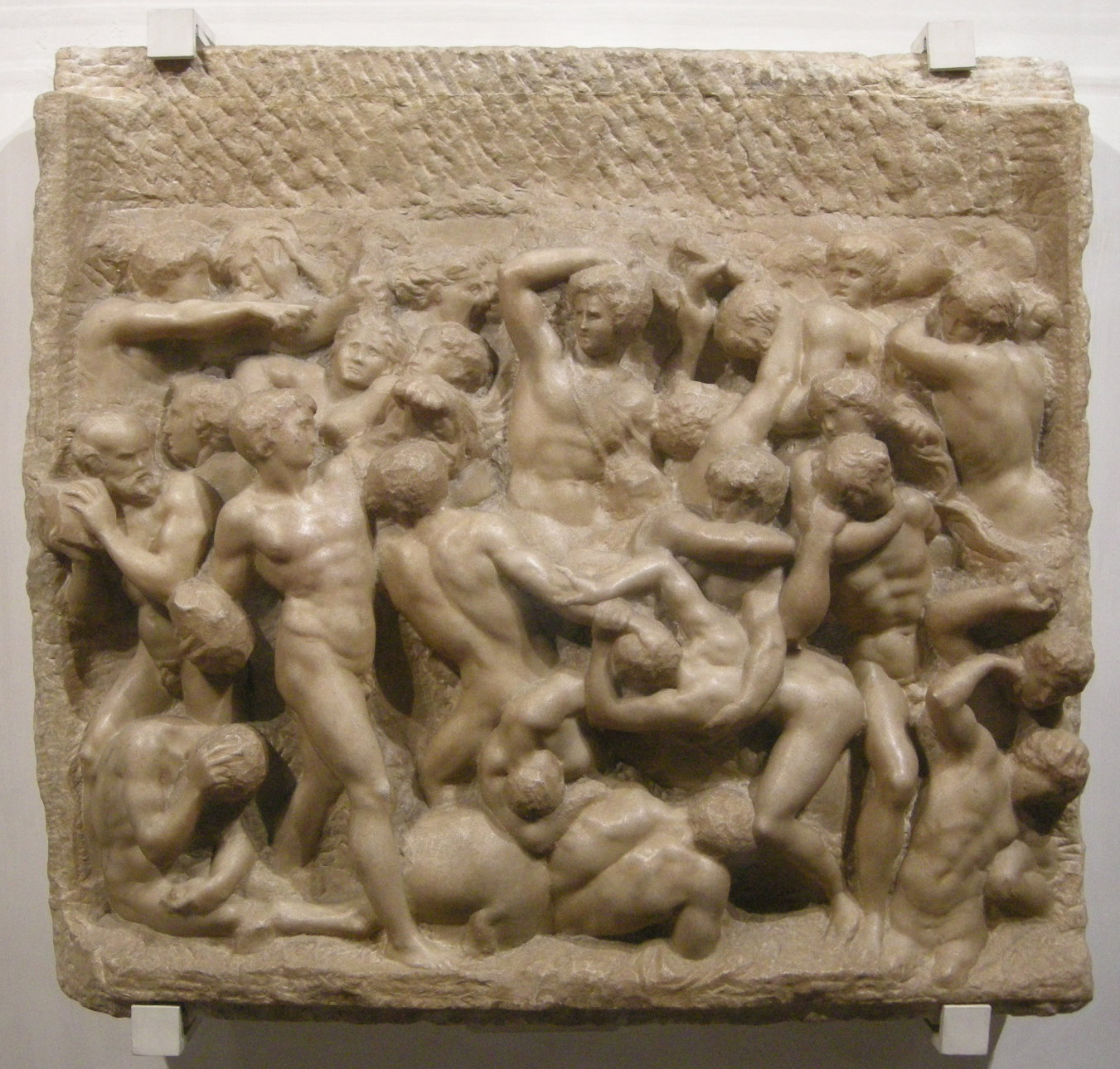 “Batalha dos Centauros” (1492), baixo-relevo em mármore de Michelangelo Buonarroti