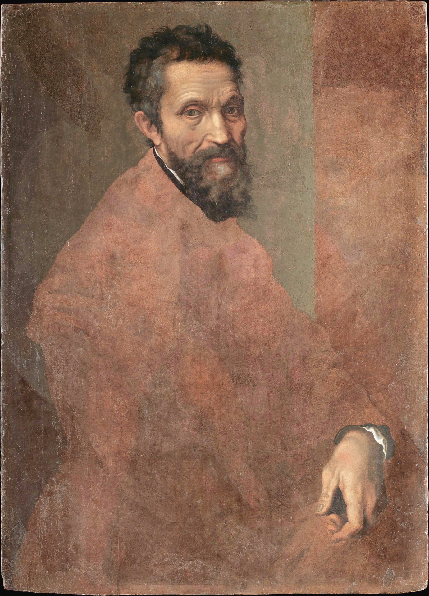 Retrato de Michelangelo Buonarroti, pintado por Daniele da Volterra no século 16