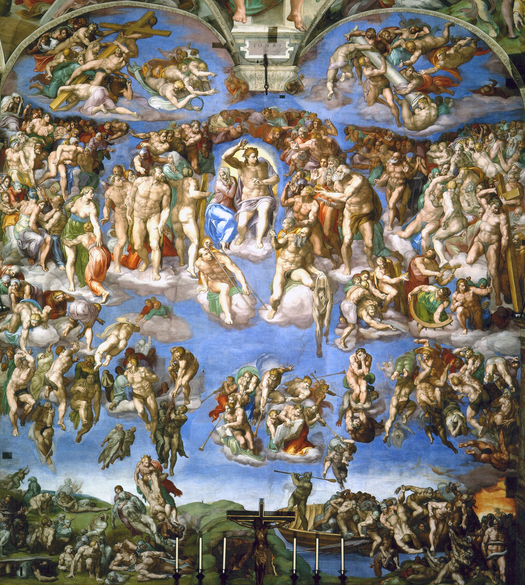 “O Juízo Final”, afresco de Michelangelo Buonarroti na Capela Sistina, Vaticano