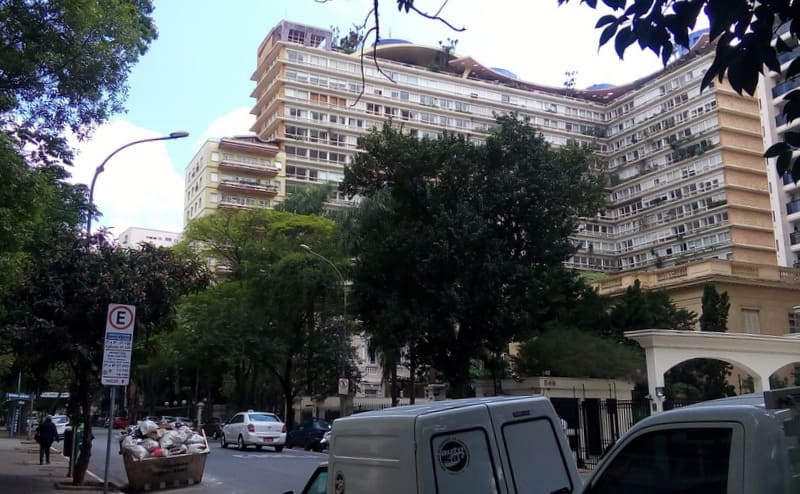 Vista do Edifício Bretagne, em Higienópolis, um dos projetos residenciais mais icônicos de João Artacho Jurado